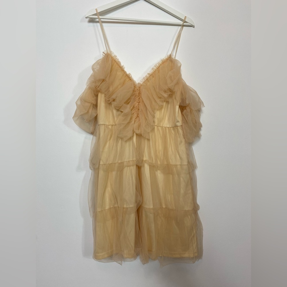 SHEIN Simplee Ruffle Trim Tulle Dress Size L